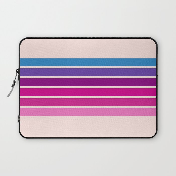 Disco - Classic 70s Style Pink Retro Stripes Laptop Sleeve