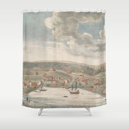 Vintage Pictorial Map of Baltimore MD in 1752 Shower Curtain