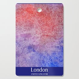 London city map in watercolor Cutting Board