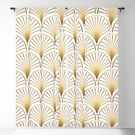 Art Deco Gold Geometric Pattern With Gold Shimmer Blackout Curtain