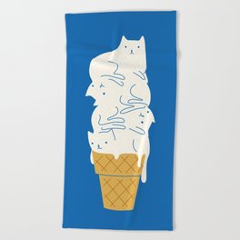 Cats Ice Cream Beach Towel