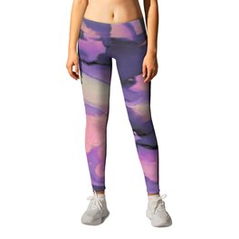 Go Diving In Your Soul Leggings | Pattern, White, Acrylic, Colorcauldron, Clouds, Rose, Abstract, Purple, Painting, Watercolor 