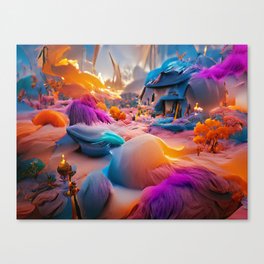 House and colors Canvas Print