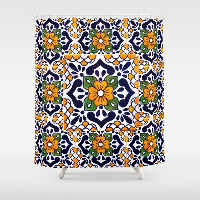 talavera mexican tile_4 Shower Curtain