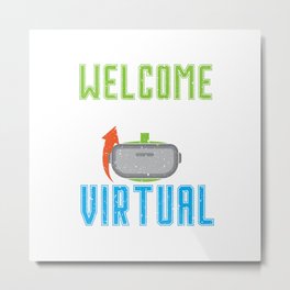Virtual Reality VR Gamer Computer Gaming Metal Print