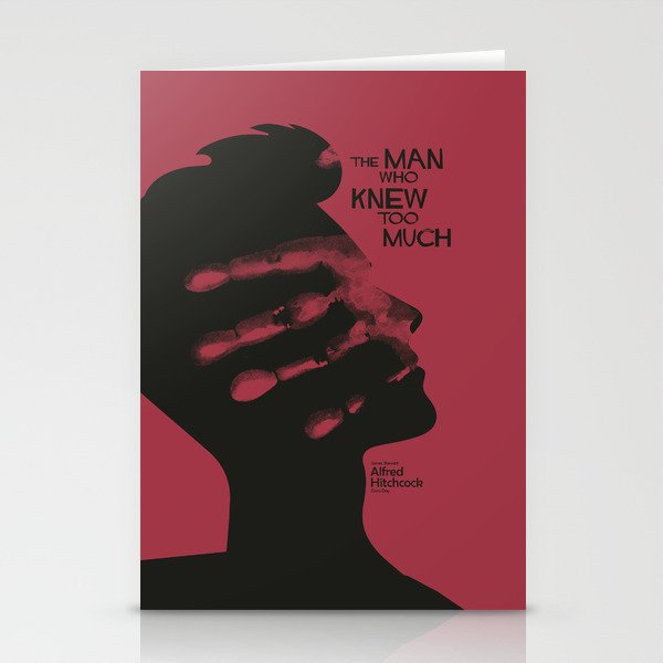 The Man who Knew Too Much, Alfred Hitchcock, minimal movie poster, alternative film playbill, cinema Stationery Cards