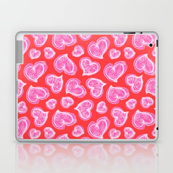SCRIBBLE HEARTS LOVE PATTERN Laptop & iPad Skin