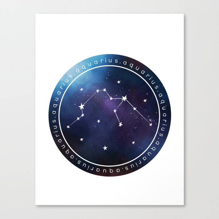 Aquarius Zodiac | Nebula Circle Canvas Print