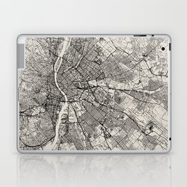 Budapest, Hungary - Black&White City Map Laptop Skin