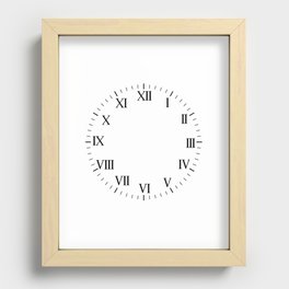 White Clock with black Roman Numbers : Roman Clock Recessed Framed Print