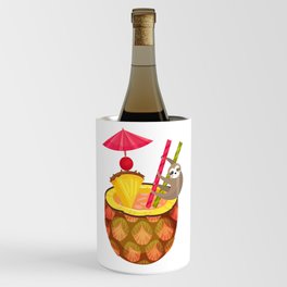 cute sloth how want to drink pineapples jus Wine Chiller