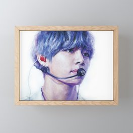BTS V (Kim Taehyung) colored pencil drawing, BTS fan art Framed Mini Art Print