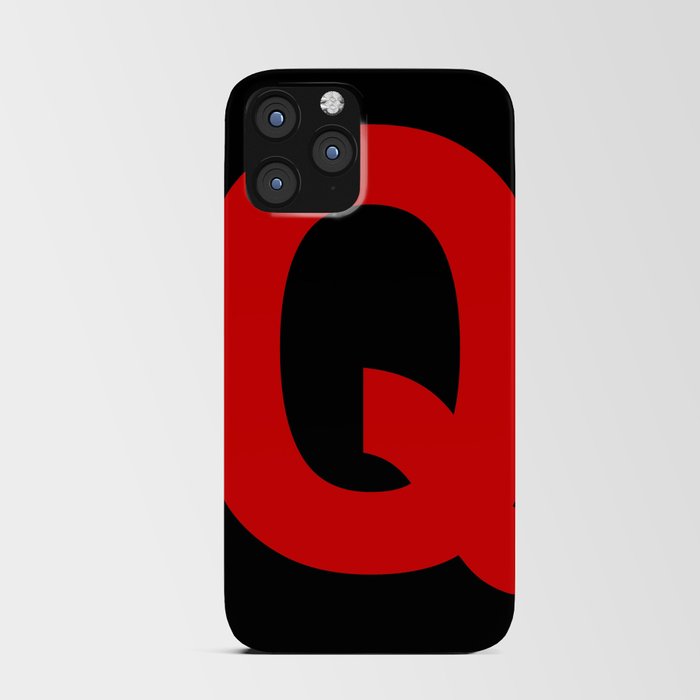 Letter Q (Red & Black) iPhone Card Case
