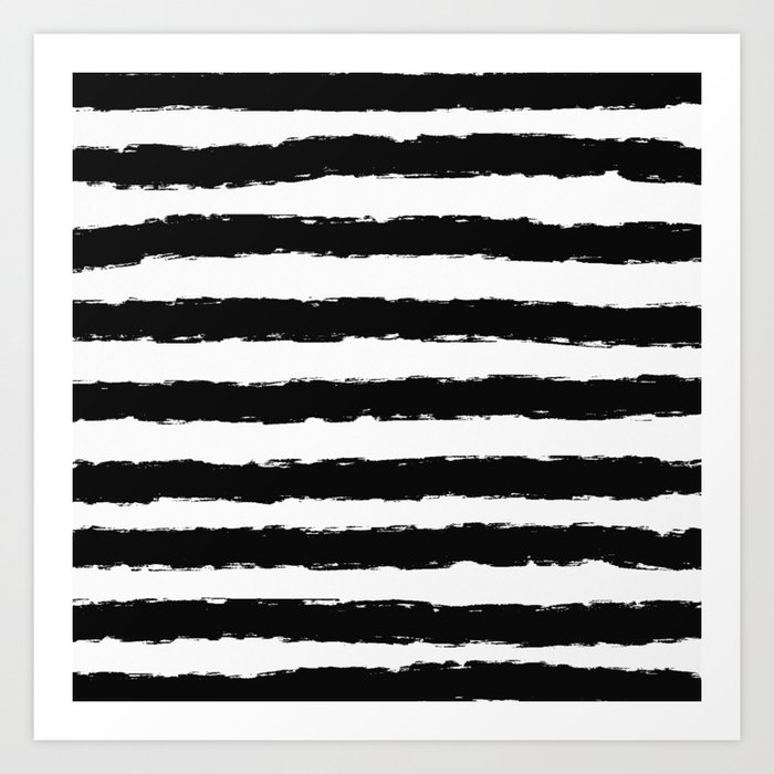 Painted Stripes - Black Art Print
