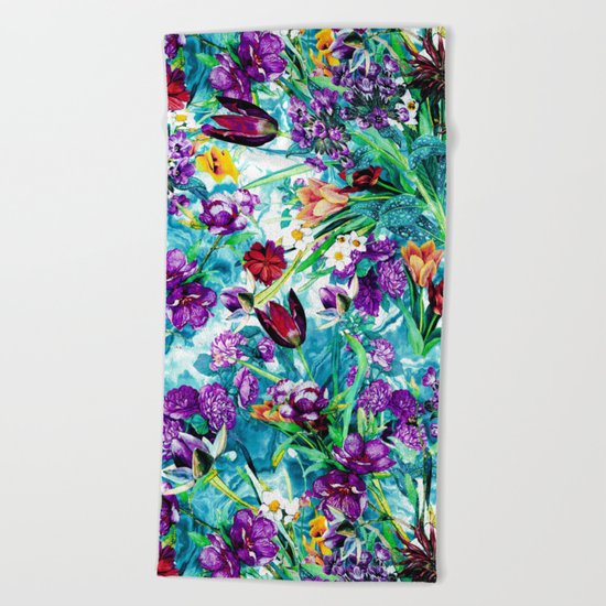 Floral Jungle Beach Towel