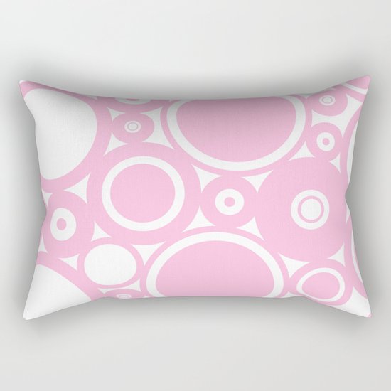 Abstract dots and circles - abstract patterns - pink #Society6 Rectangular Pillow