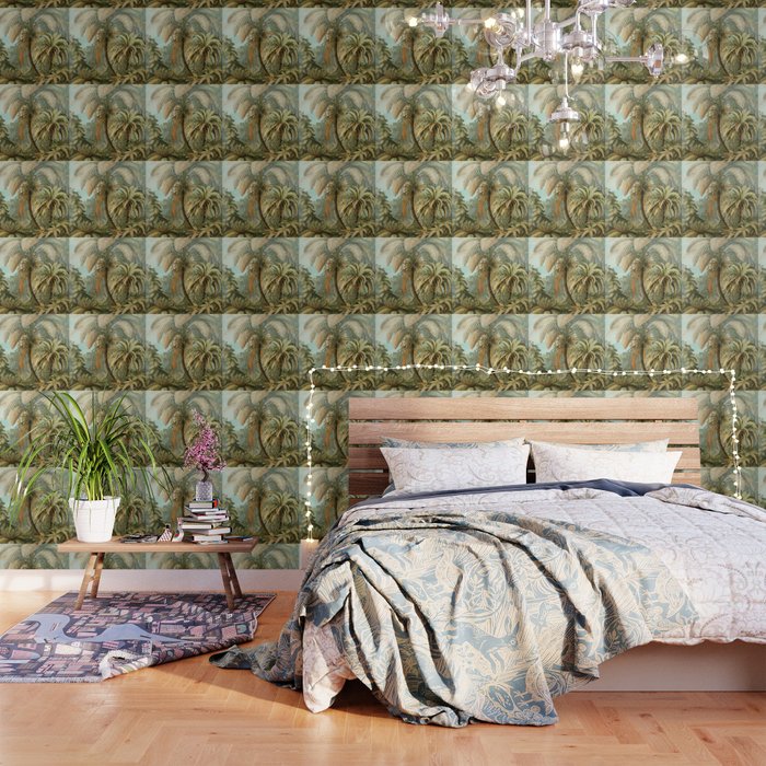 Vintage Tropical Palm Wallpaper By Shirtsandgifts Society6