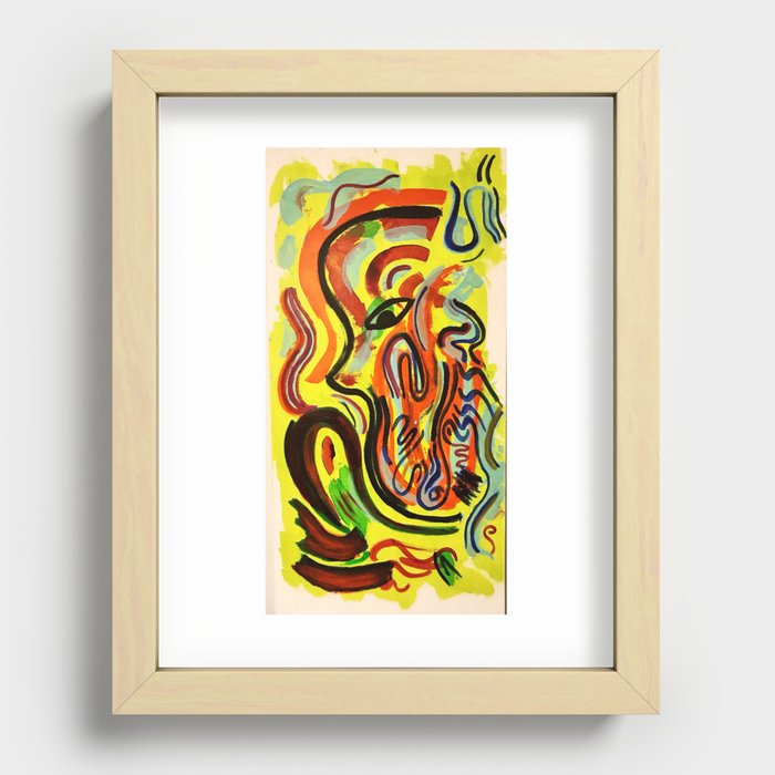 Abstract face painting Recessed Framed Print