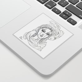 Pisces - Zodiac Girl Drawing Sticker