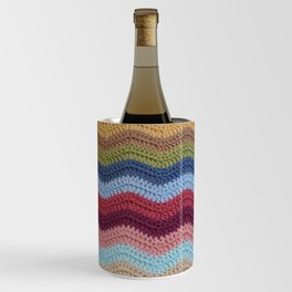 Crochet Stripey Waves Wine Chiller