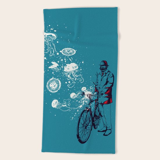 Journey in Blue Beach Towel