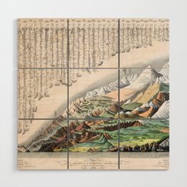 Rivers and Mountains of the World (1829) Wood Wall Art