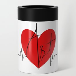 Art lovers illustration/ Hand drawn lettering, Artist's heartbeat monitor Can Cooler