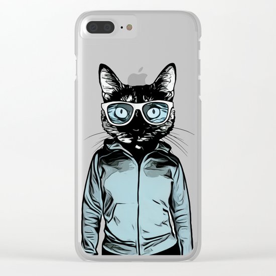 Cool Cat Clear iPhone Case