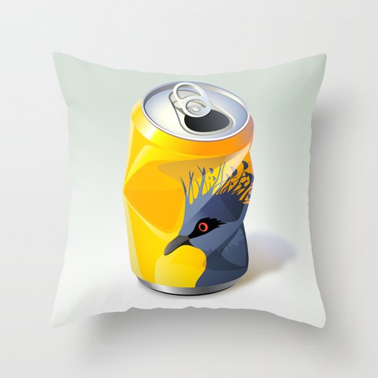 Victoria Crowned Pigeon Throw Pillow
