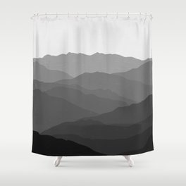 Shades of Grey Mountains Shower Curtain