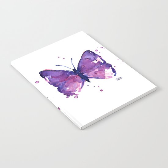 Butterfly Purple Watercolor Animal Notebook