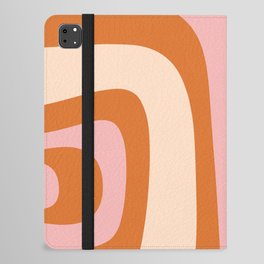 Tiki Abstract Minimalist Mid-Century Modern Pattern Pink Orange Cream iPad Folio Case