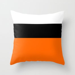 White Black Orange Colorblock Horizontal Throw Pillow