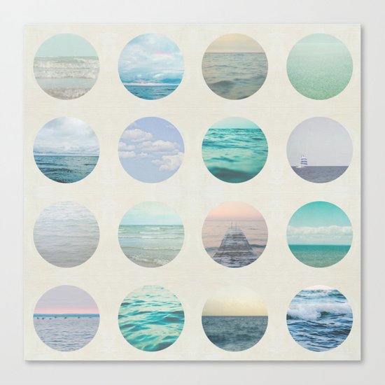 Ocean Polka dot Canvas Print