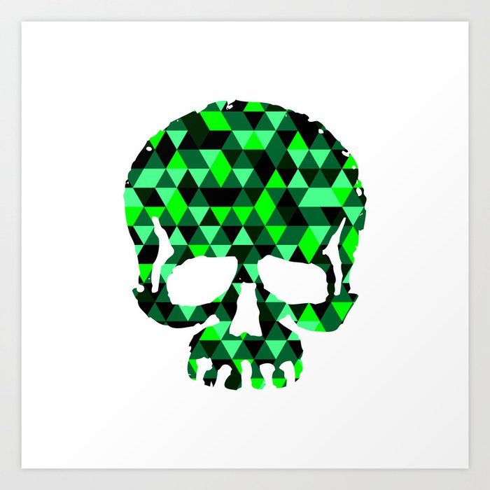 Triangle Camouflage Skull (WITHE) Art Print