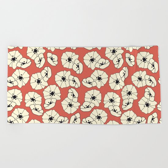 Retro bloom 004 Beach Towel