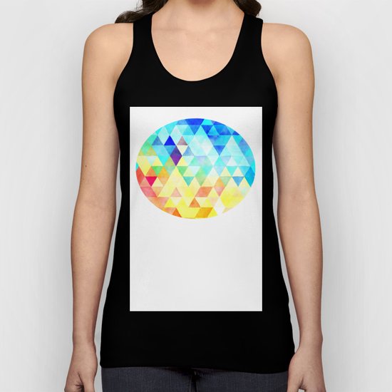 Vibrant Triangles Pattern 01 Unisex Tank Top