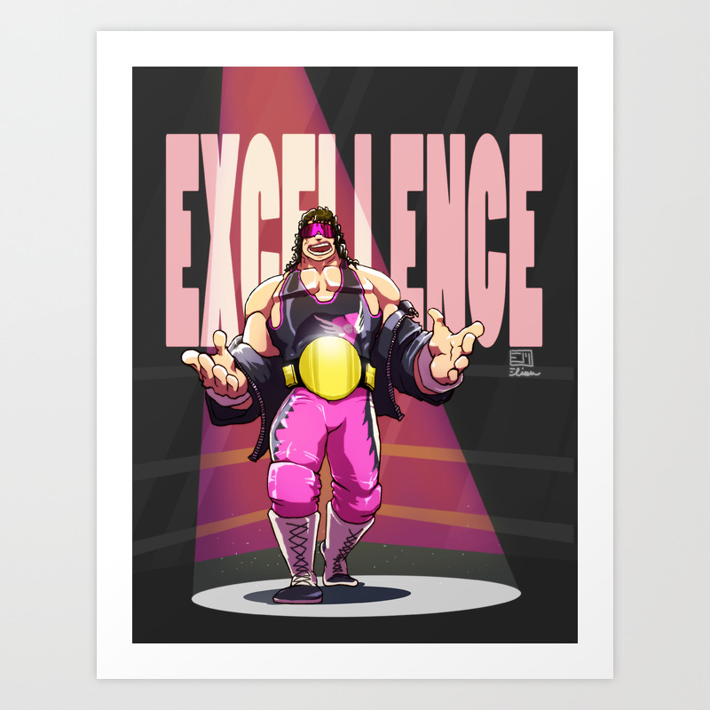 Bret Hart Execllence Art Print By Eliseumiranda Society6