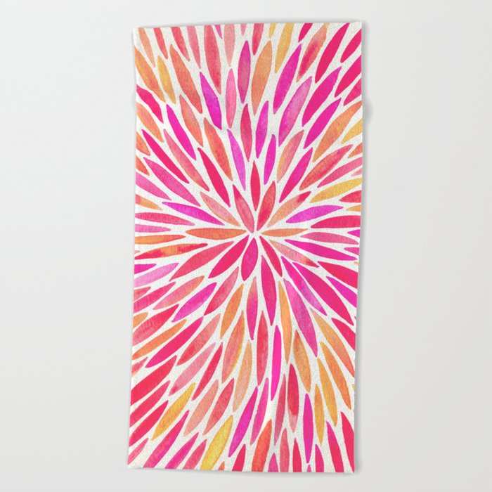 Watercolor Burst – Pink Ombré Beach Towel