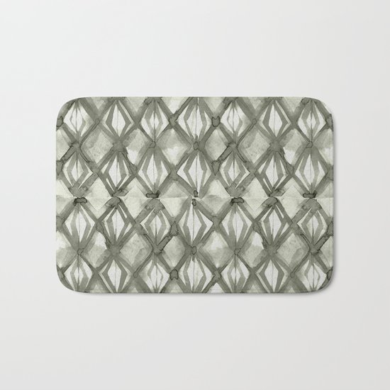 Braided Diamond Simply Green Tea on Lunar Gray Bath Mat