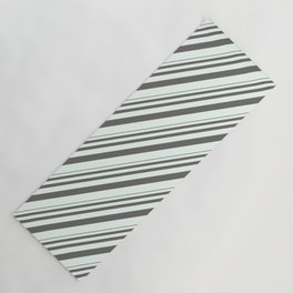 [ Thumbnail: Dim Gray & Mint Cream Colored Striped/Lined Pattern Yoga Mat ]