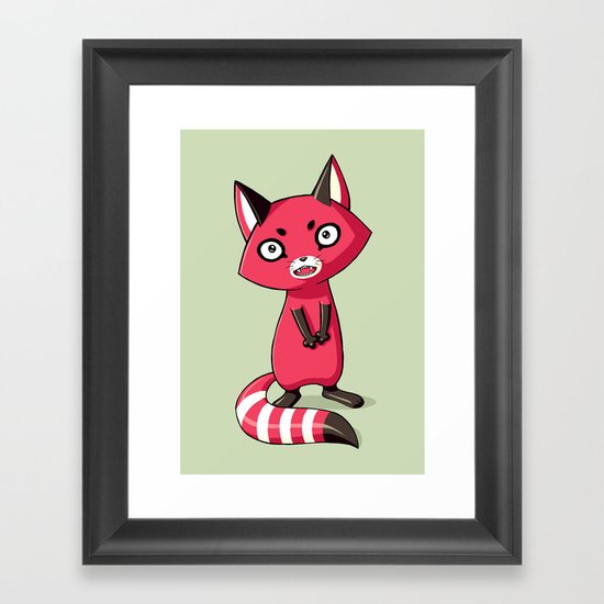 Shy Raccoon Framed Art Print