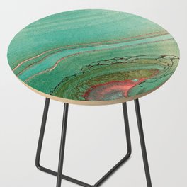 teal gold and pink acrylic agate Side Table