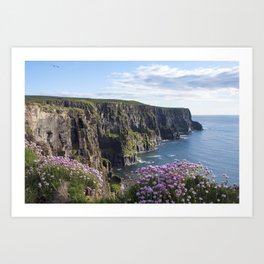 Sea Pink On The Cliffs Art Print | Atlantic, Seapink, Color, Digital, Cliffsofmoher, Mostvisited, Ocean, Rural, Countryside, Bloom 