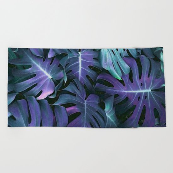 Monstera Blues Beach Towel
