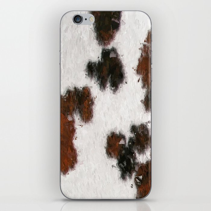 Bohemian Rust Cowhide Patch of Fur Painted with Brushstrokes iPhone Skin