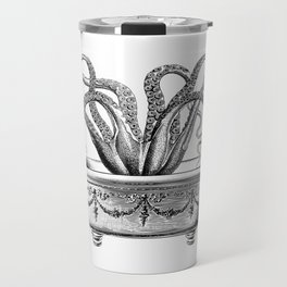 Tentacles in the Tub | Octopus in Bath | Vintage Octopus | Black and White | Travel Mug