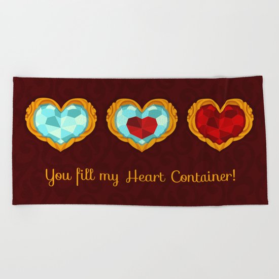 HEART CONTAINER Beach Towel