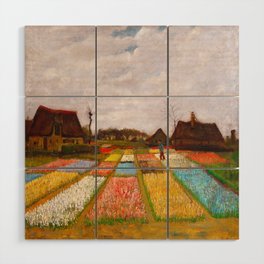 Vincent van Gogh (Dutch, 1853-1890) - Title: Flower Beds in Holland (Bulb Fields) - Date: c: 1883 - Style: Post-Impressionism - Genre: Landscape, Pastoral - Media: Oil on canvas - Digitally Enhanced Version (2000 dpi) - Wood Wall Art