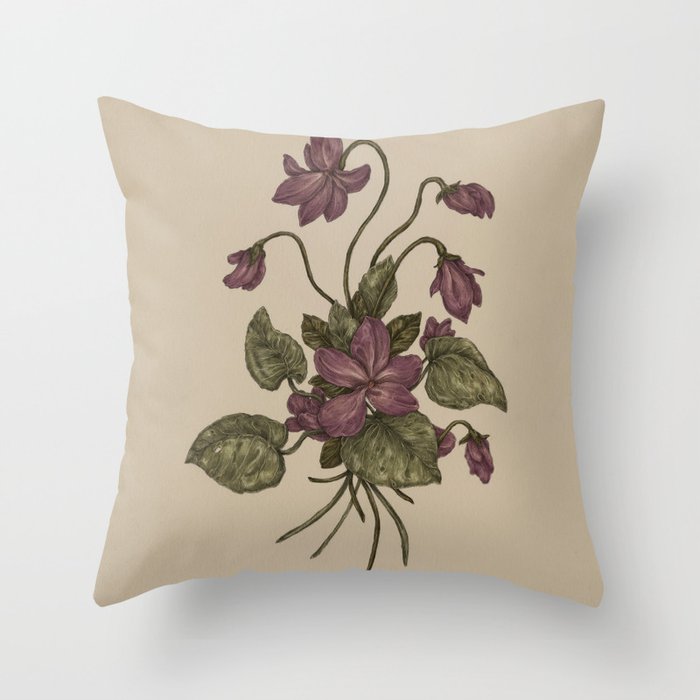 Violets Throw Pillow